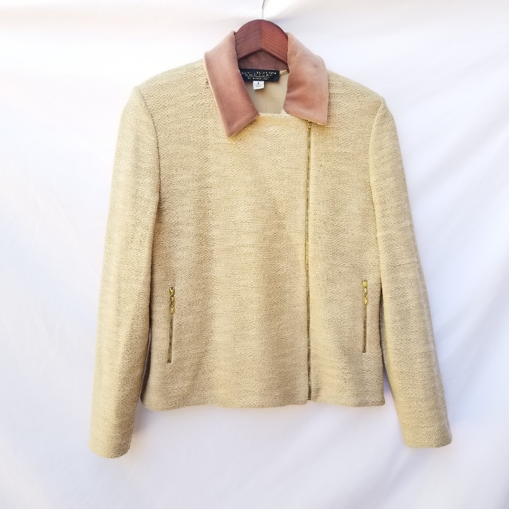 ST JOHN COUTURE Asymmetrical Zip Jacket
